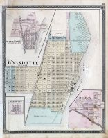 Wyandotte, Grand Port, Waterford, Delray, Wayne County 1876 with Detroit